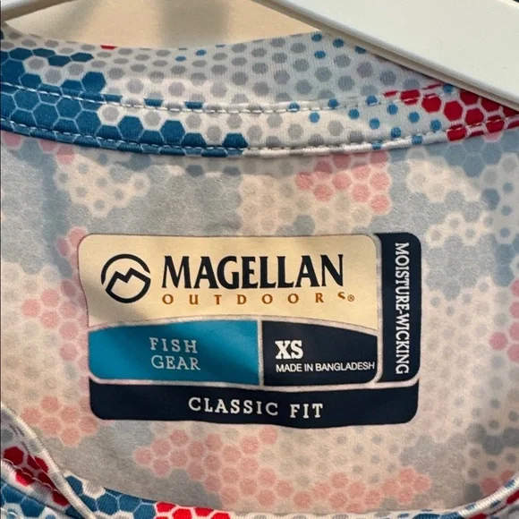 Magellan Outdoors Kids Camo Long Sleeve Shirt - Blue, Red, White - Picture 2 of 5